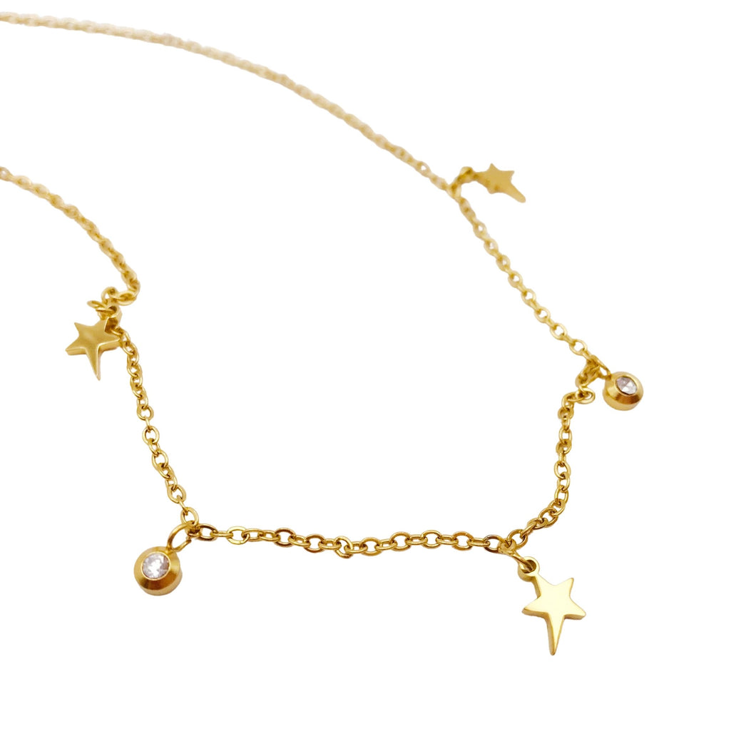 Collar Estrellas Mini con Zirconias