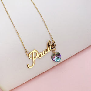 Collar Nombre Personalizado + Cristal
