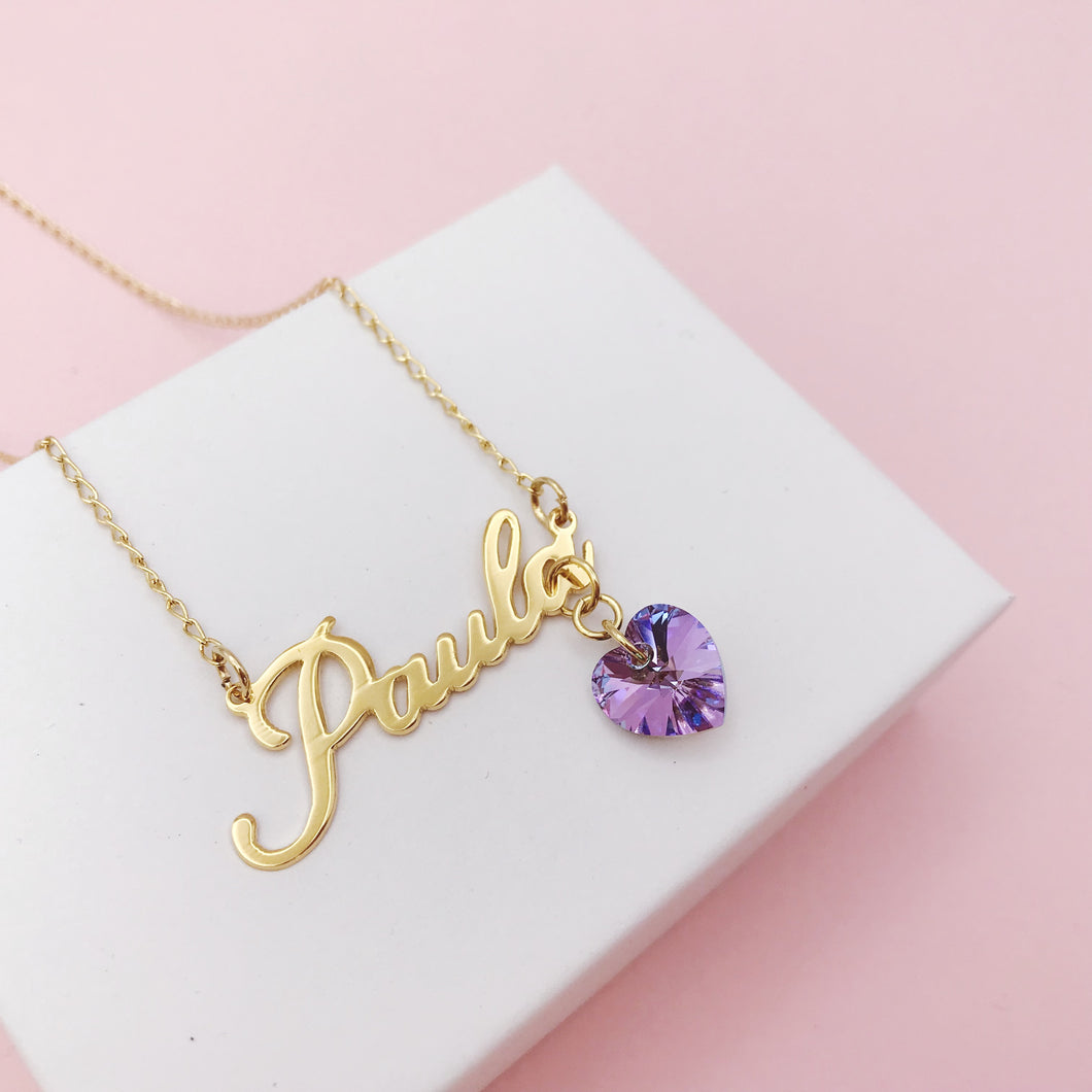 Collar Nombre Personalizado + Cristal