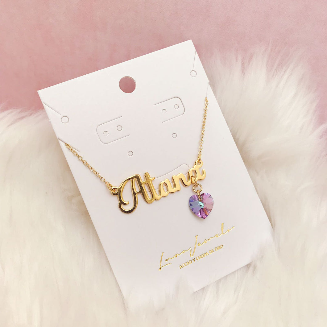 Collar Nombre Personalizado + Cristal